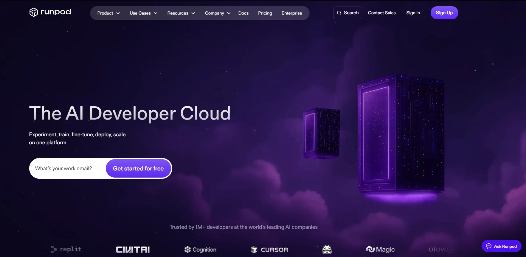runpod homepage